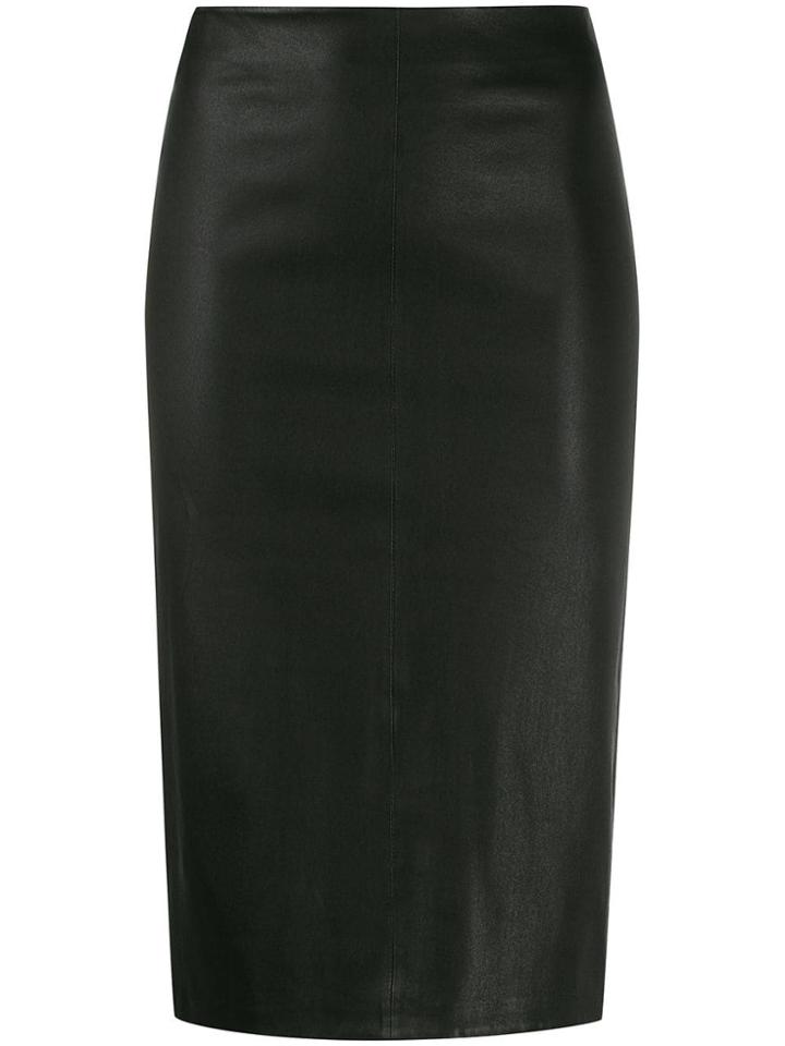Arma Leather Look Pencil Skirt - Black
