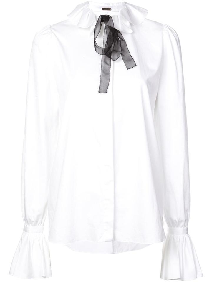 Adam Lippes Ruffled Neck Shirt - Black