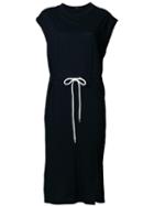 Bassike Drawstring T-shirt Dress, Women's, Size: 6, Black, Organic Cotton