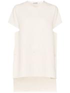 Jil Sander Gladstone Steeped-hem Linen-blend Top - 111 Beige