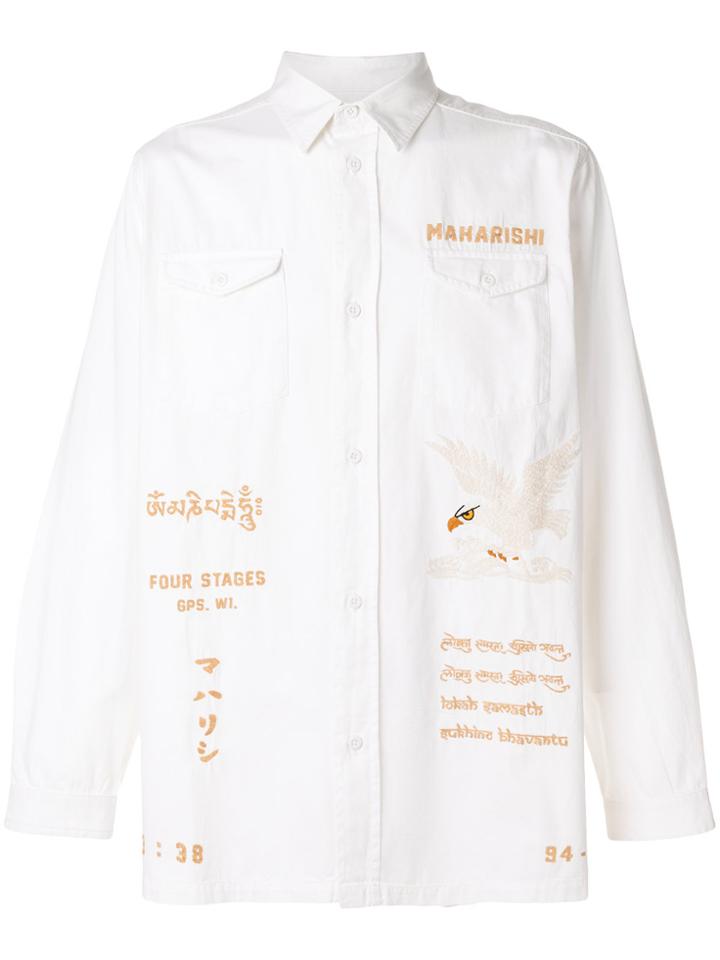 Maharishi Casual Printed Logo Shirt - White