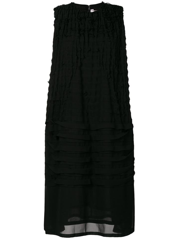 Comme Des Garçons Noir Kei Ninomiya Pleated Detail Midi Dress - Black