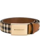 Burberry Horseferry Check Belt, Men's, Size: 110, Brown, Polyamide/calf Leather