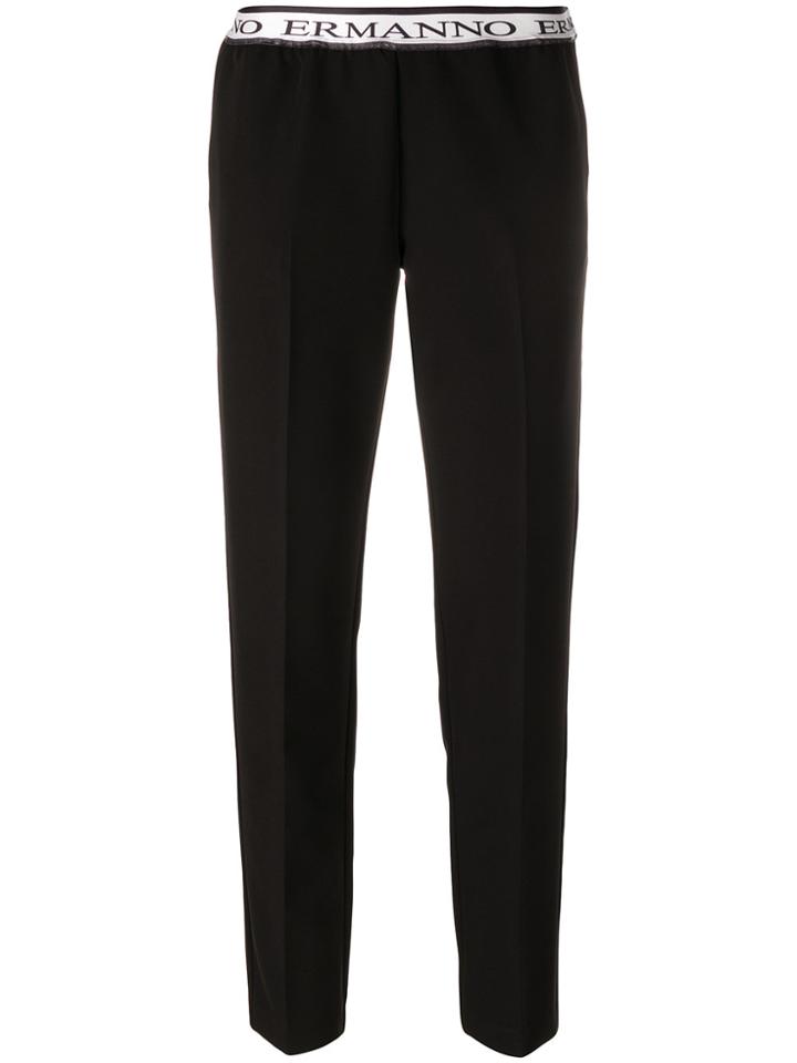 Ermanno Ermanno Tapered Cropped Trousers - Black