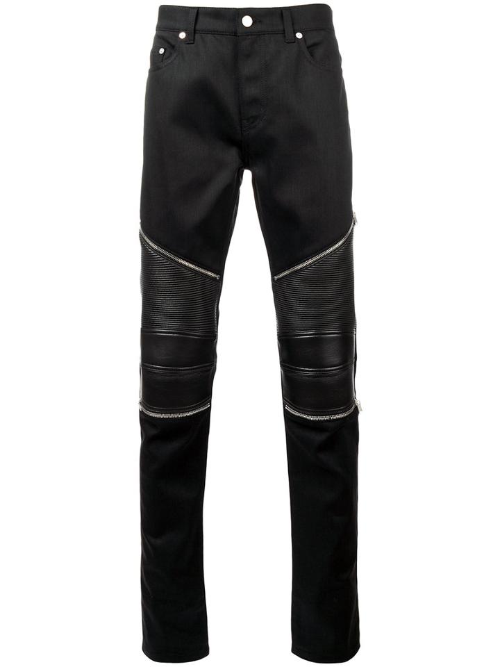Saint Laurent Skinny Biker Jeans, Men's, Size: 31, Black, Cotton/spandex/elastane