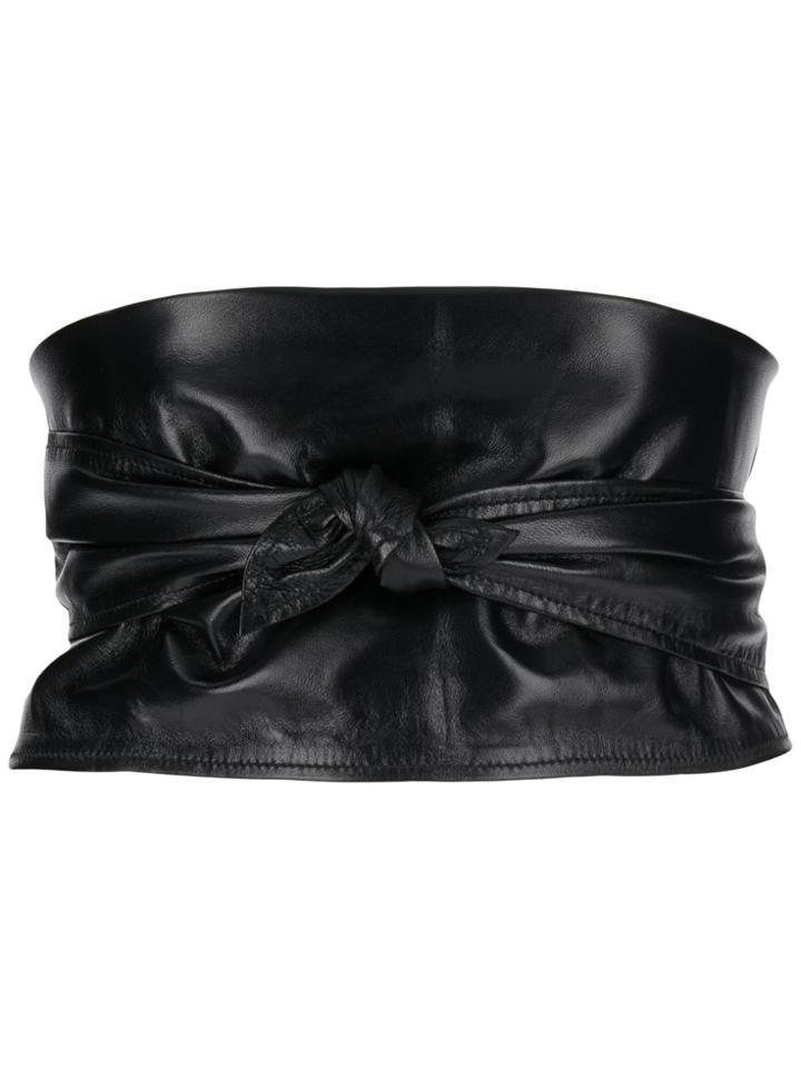 Iro Tied Front Wide Belt - Black