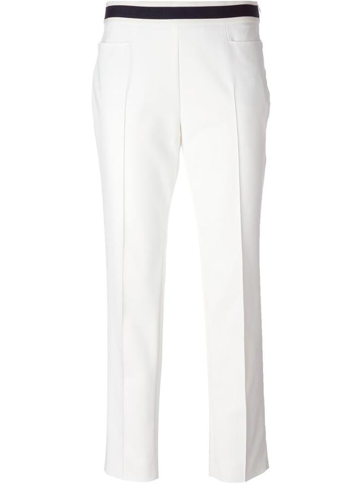 Akris Contrast Waist Pleated Slim-fit Trousers