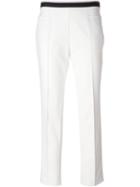 Akris Contrast Waist Pleated Slim-fit Trousers