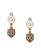 Gucci Feline Earrings With Resin Pearls - Unavailable