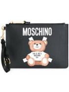 Moschino Toy Bear Paper Cut Out Clutch, Women's, Black, Leather/polyester