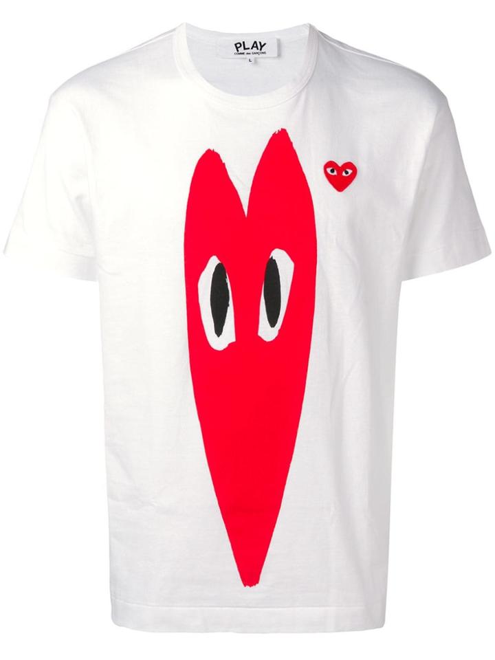 Comme Des Garçons Play Contrast Logo T-shirt - White