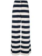 Harvey Faircloth Striped Wide Leg Trousers - White