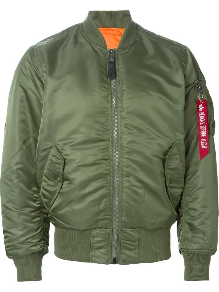 Alpha Industries Classic Bomber Jacket, Men's, Size: Large, Green, Nylon/polyester