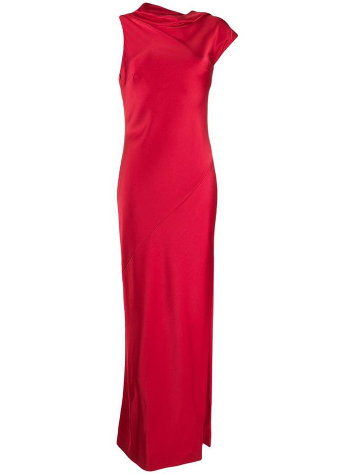Paule Ka Asymmetric Satin Gown - Red
