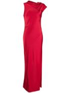 Paule Ka Asymmetric Satin Gown - Red