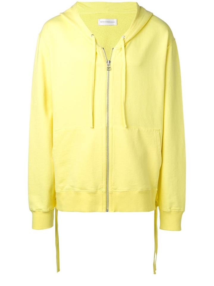 Faith Connexion Oversized Zip Front Hoodie - Yellow