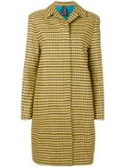 Ps Paul Smith Fitted Checked Coat - Yellow