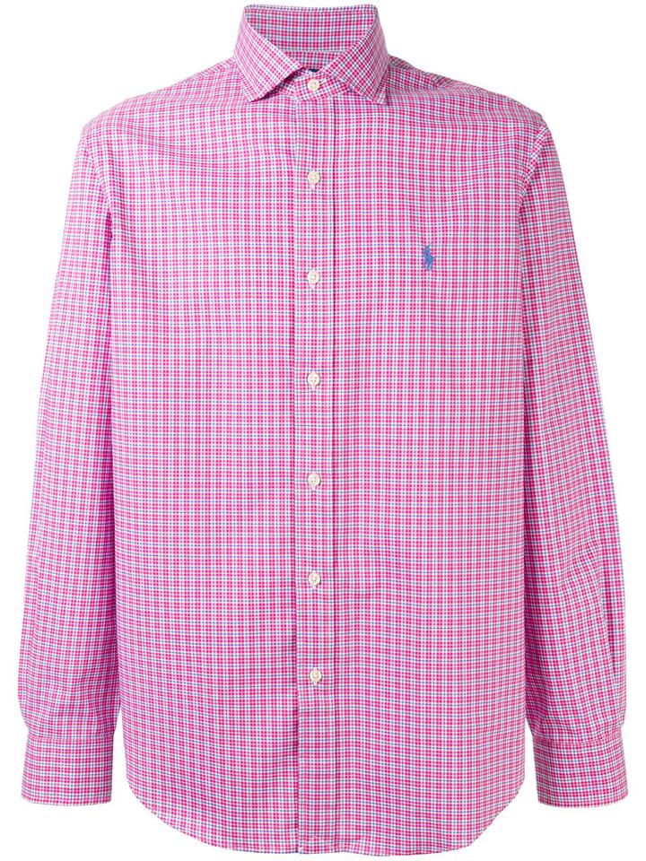 Polo Ralph Lauren Logo Patch Checked Shirt, Men's, Size: Medium, Red, Cotton