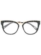 Mcm Oversize Patterned Frame Glasses, Black, Acetate/metal (other)