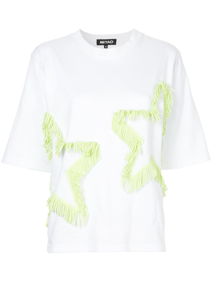 Miyao Fringed Star T-shirt - White