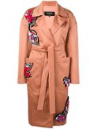Rochas Embroidered Trench Coat - Neutrals
