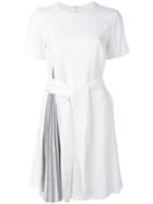 Emporio Armani - Pleated Detail Dress - Women - Viscose - 40, White, Viscose