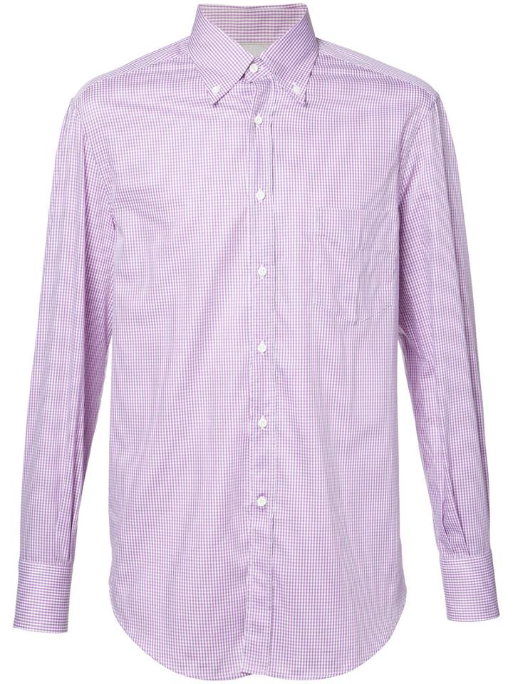 Brunello Cucinelli Checked Shirt, Men's, Size: Xl, Pink/purple, Cotton