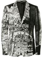 Alexander Mcqueen London Map Blazer - Black