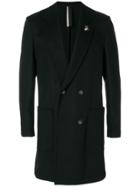 Low Brand Double Breasted Coat - Black