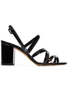 Maryam Nassir Zadeh Black Ira 85 Strappy Patent Leather Sandals
