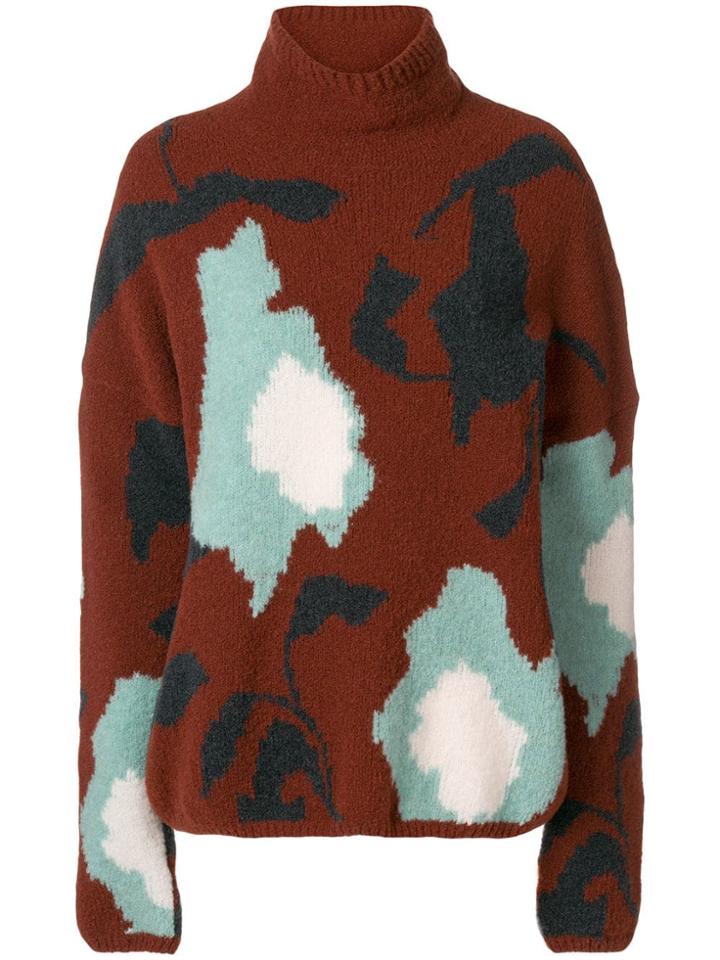 Christian Wijnants Keran Printed Turtleneck Jumper - Brown