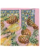 Dolce & Gabbana - Pineapple Print Scarf - Women - Silk - One Size, Pink/purple, Silk