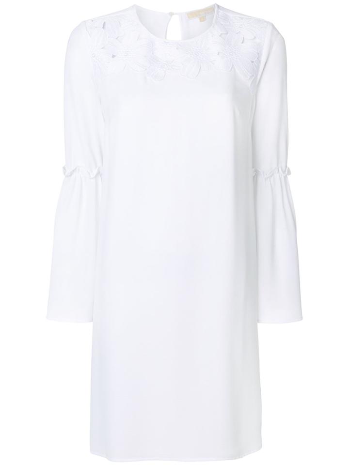 Michael Kors Collection Floral Lace Shift Dress - White