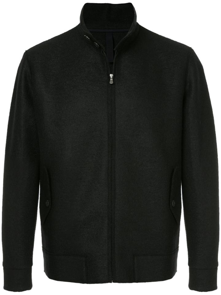 Harris Wharf London Zipped Bomber Jacket - Black