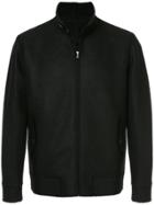 Harris Wharf London Zipped Bomber Jacket - Black