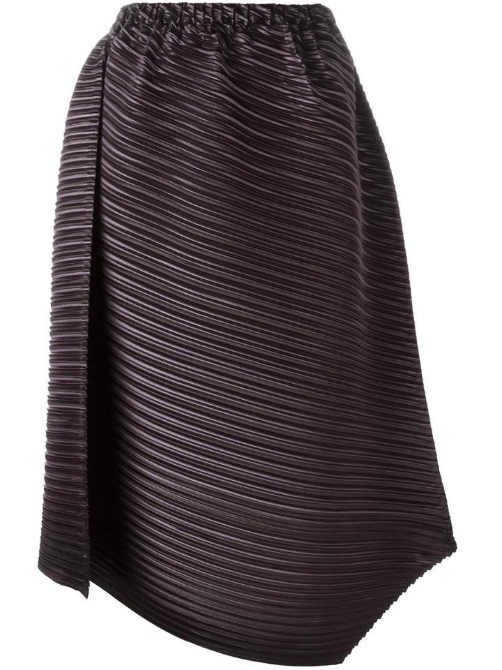Pleats Please By Issey Miyake Pleated Midi Skirt, Women's, Size: 3, Black, Polyester