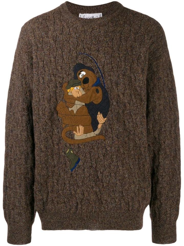 Jc De Castelbajac Pre-owned Scooby Doo Chunky Knit Jumper - Brown