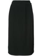Akris Punto - Wrap Straight Skirt - Women - Acetate/viscose - 12, Black, Acetate/viscose