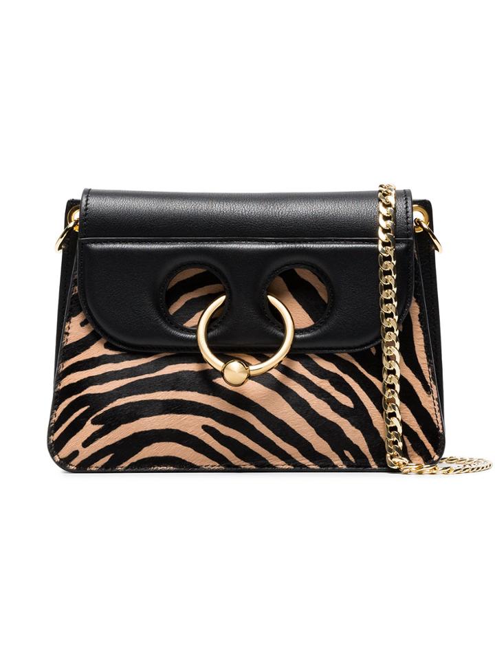 Jw Anderson Mini Pierce Zebra Ponyskin Cross-body Bag - Brown