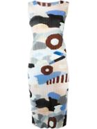 Pleats Please By Issey Miyake Pleated Printed Midi Dress