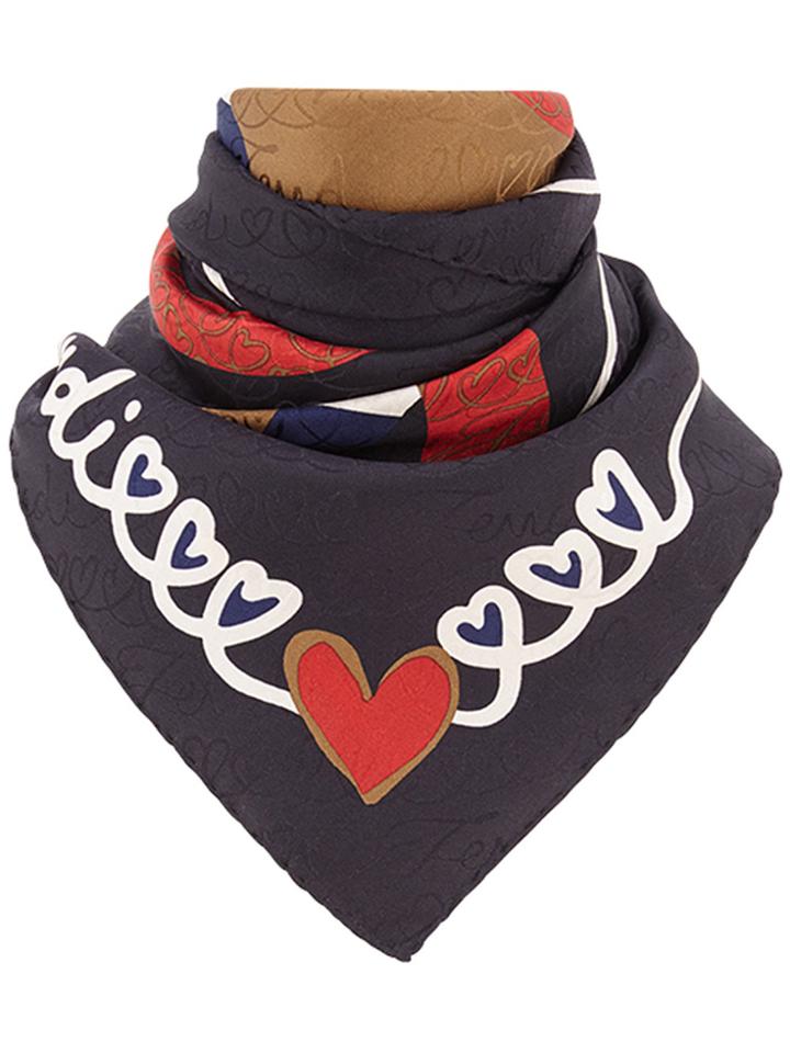 Fendi Logo Foulard Square Scarf - Black