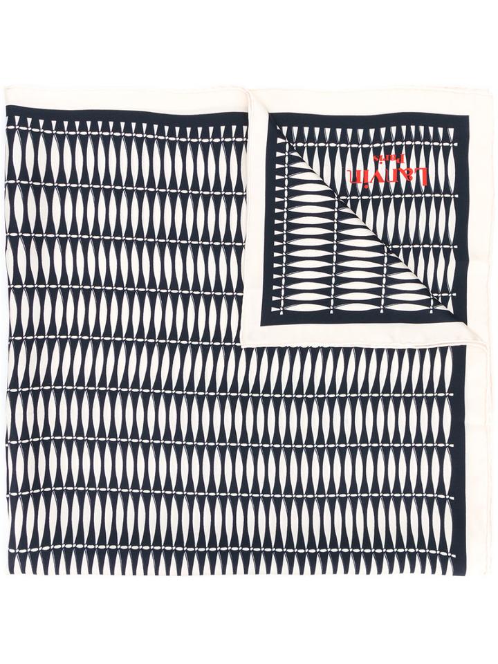 Lanvin - 'graphique' Print Scarf - Women - Silk - One Size, Black, Silk