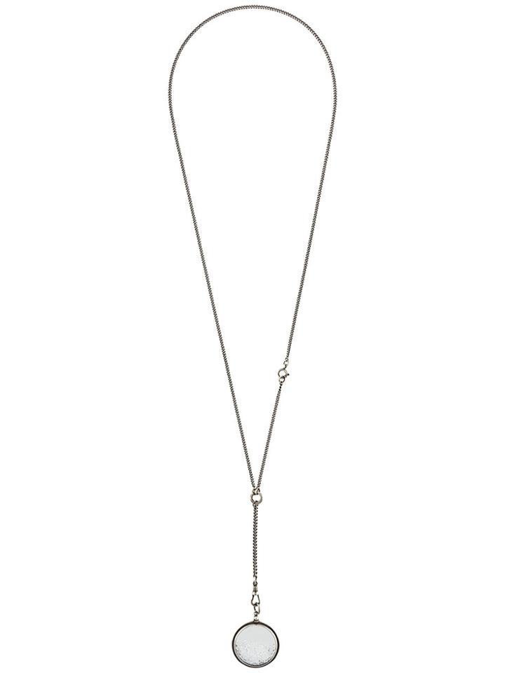 Ann Demeulemeester Loose Crystal Pendant Necklace - Silver