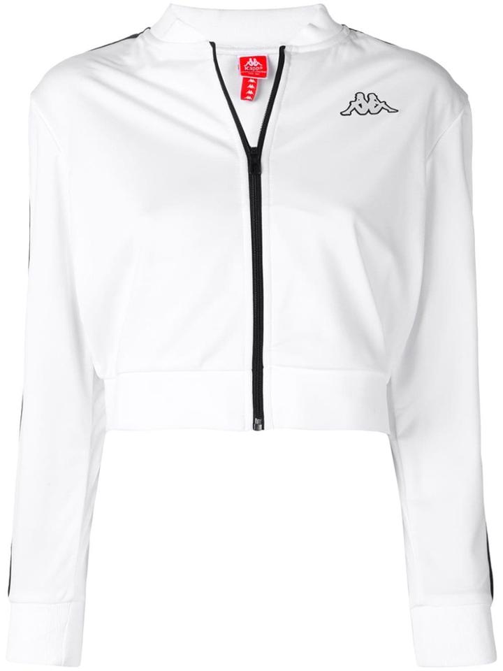 Kappa Logo Zipped Bomber Jacket - White