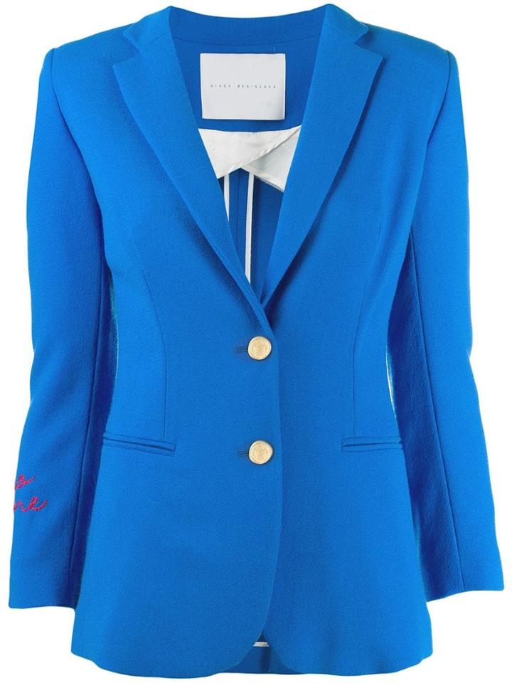 Giada Benincasa Embossed Button Blazer - Blue