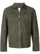 Closed Panelled Leather Jacket - Green