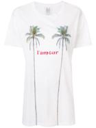 Zoe Karssen L'amour Palm Tree Print T-shirt - White