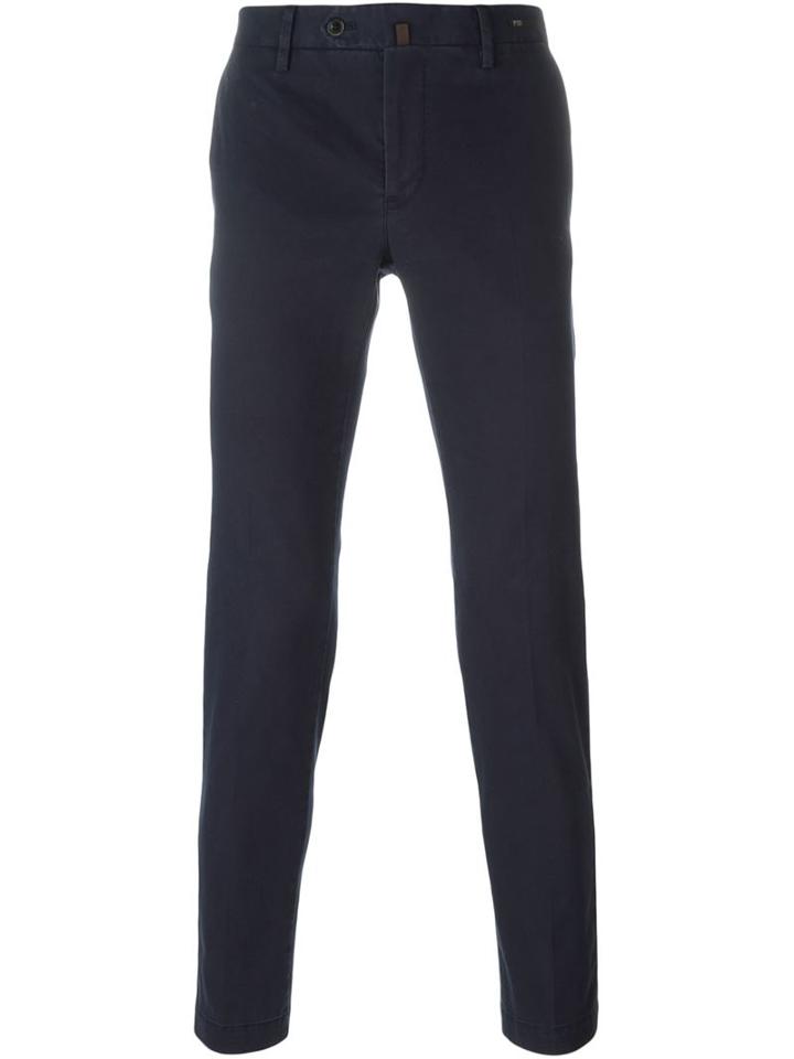 Pt01 Slim Chino Trousers, Men's, Size: 56, Blue, Cotton/spandex/elastane
