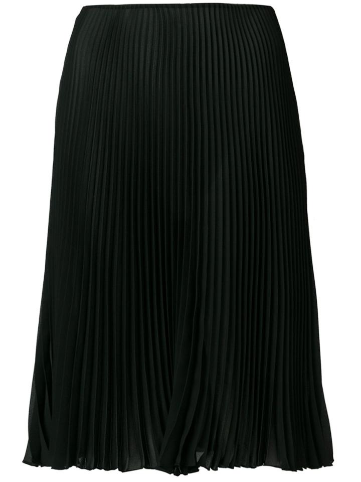 Prada Plisse Flared Skirt - Black