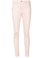 Ag Jeans - Ripped Skinny Jeans - Women - Cotton/polyester/polyurethane/lyocell - 26, Pink/purple, Cotton/polyester/polyurethane/lyocell